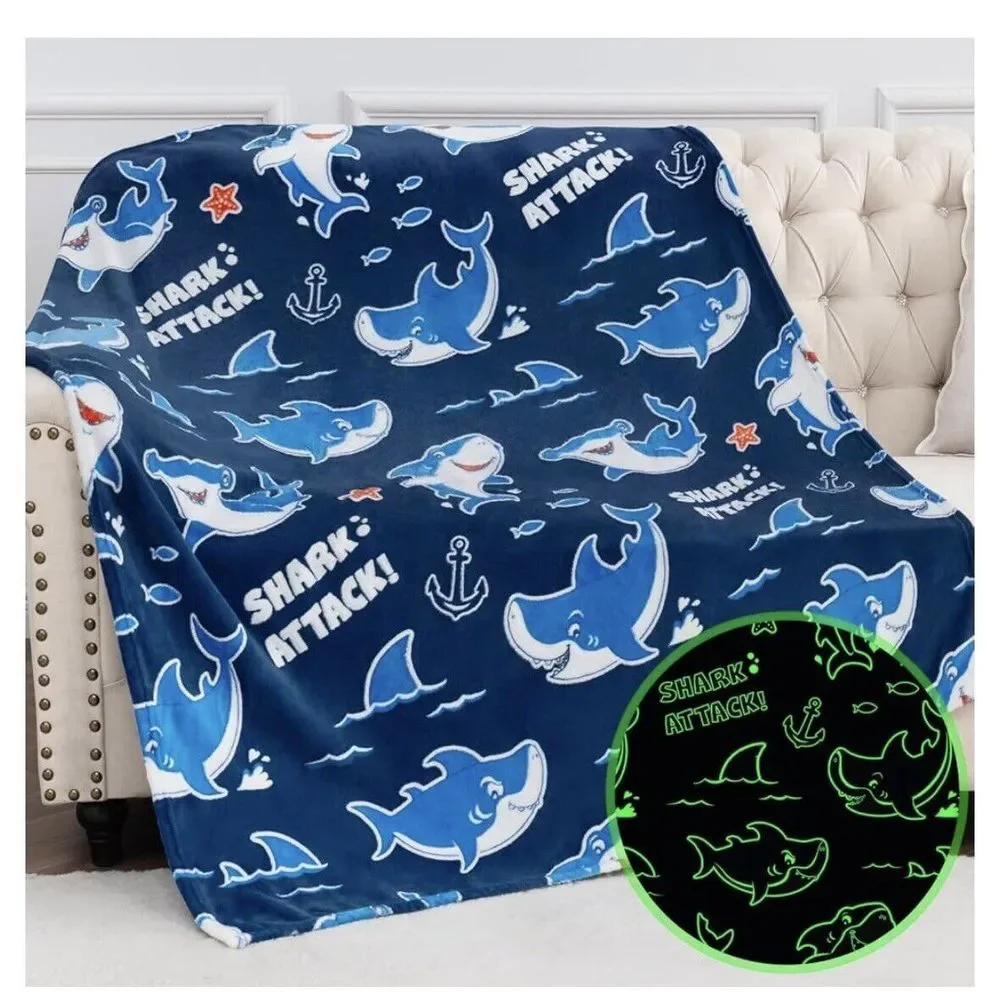 Glow in The‎ Dark Blanket Christmas Birthday Gift for Kids Teens